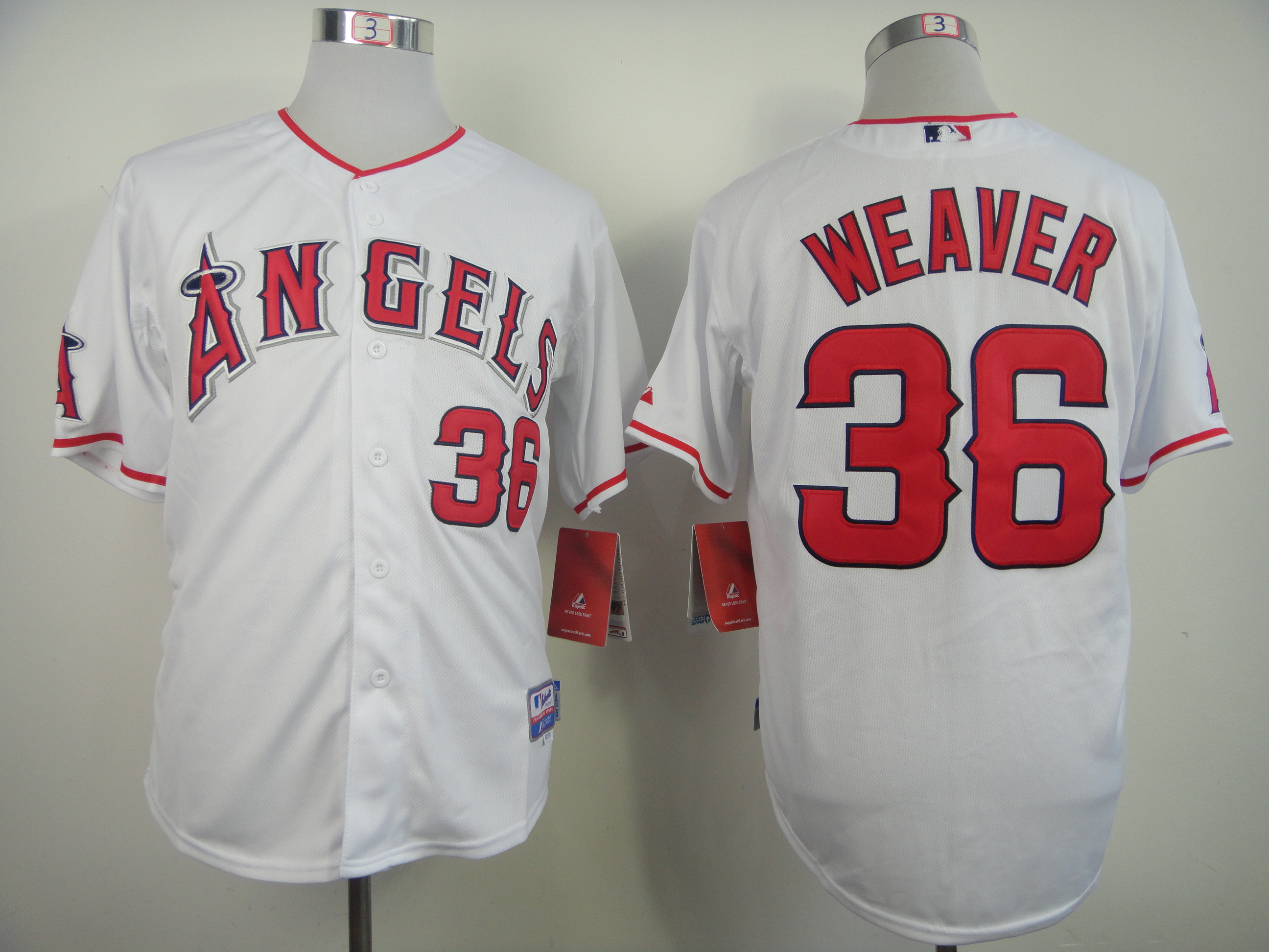 Men Los Angeles Angels #36 Weaver White MLB Jerseys